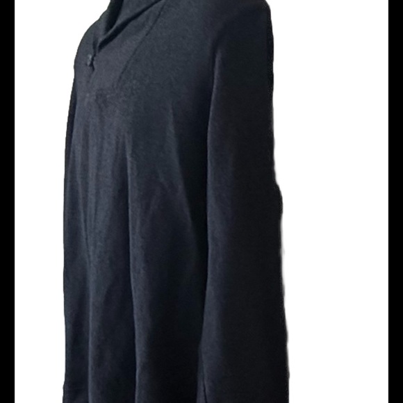 Men’s Dressy Casual Sweater Top V-Neck Collared Button L Dark Gray Long Sleeves - Picture 5 of 8